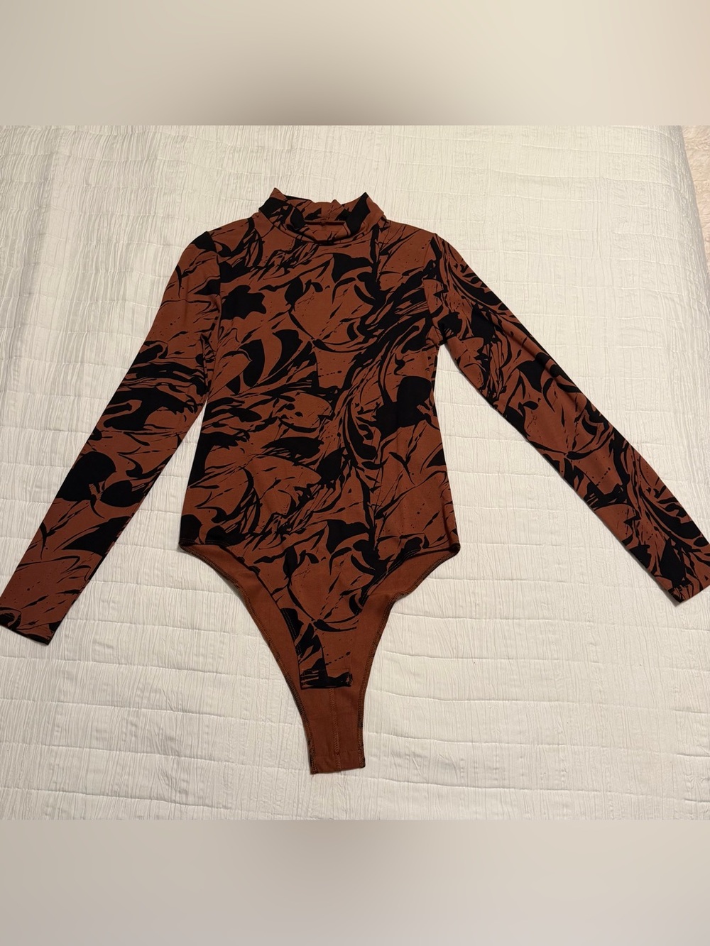 a new day Brown & Black Marble Long Sleeve Bodysuit